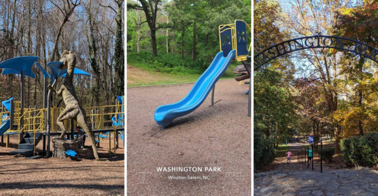 Kids Will Love This Dinosaur-Themed Playground Hidden In North Carolina