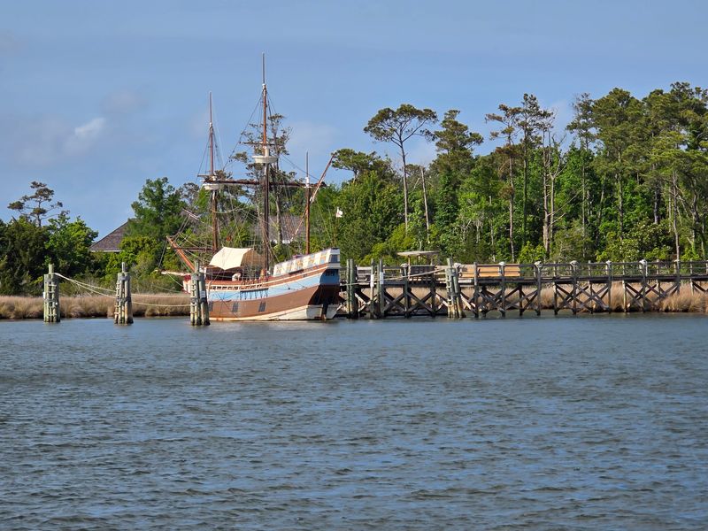 A Bridge to Festival Park and a Replica Ship