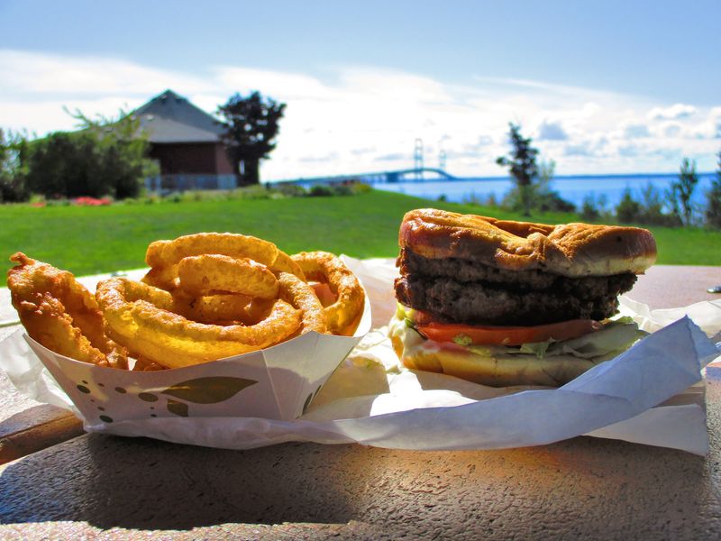 A Burger Stop at the Top of the Bridge