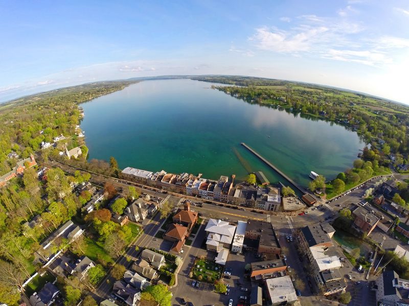 A Finger Lake With A Village At Its Tip