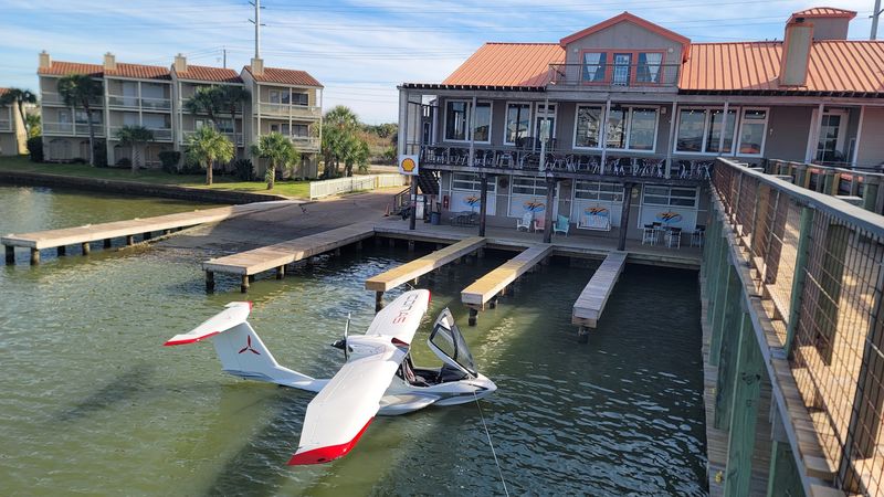 A Marina and Boat Slips Out Back