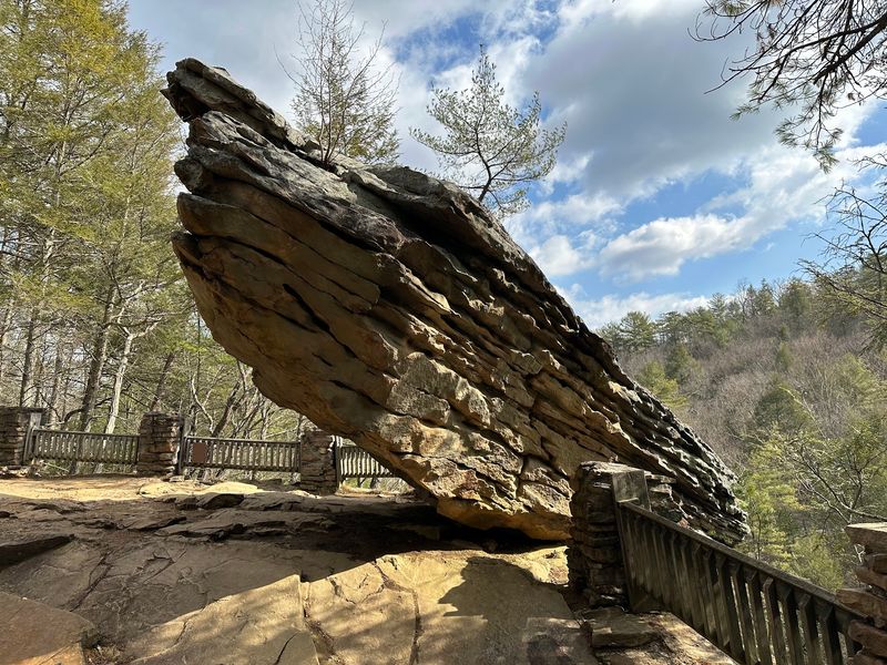 Balanced Rock, Perched Right on the Cliff's Edge Balanced Rock, Perched Right on the Cliff's Edge
