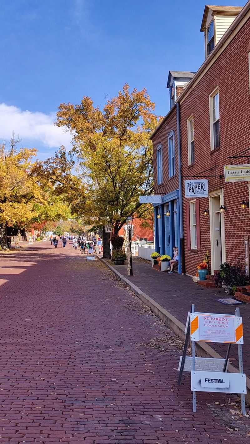 Brick Underfoot And Buildings With Stories