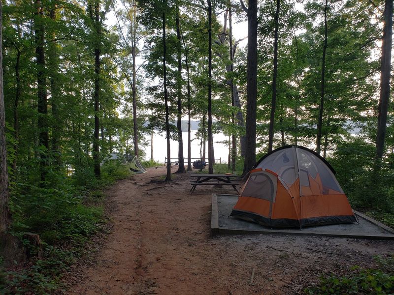 Campsites Spread Along The Shoreline