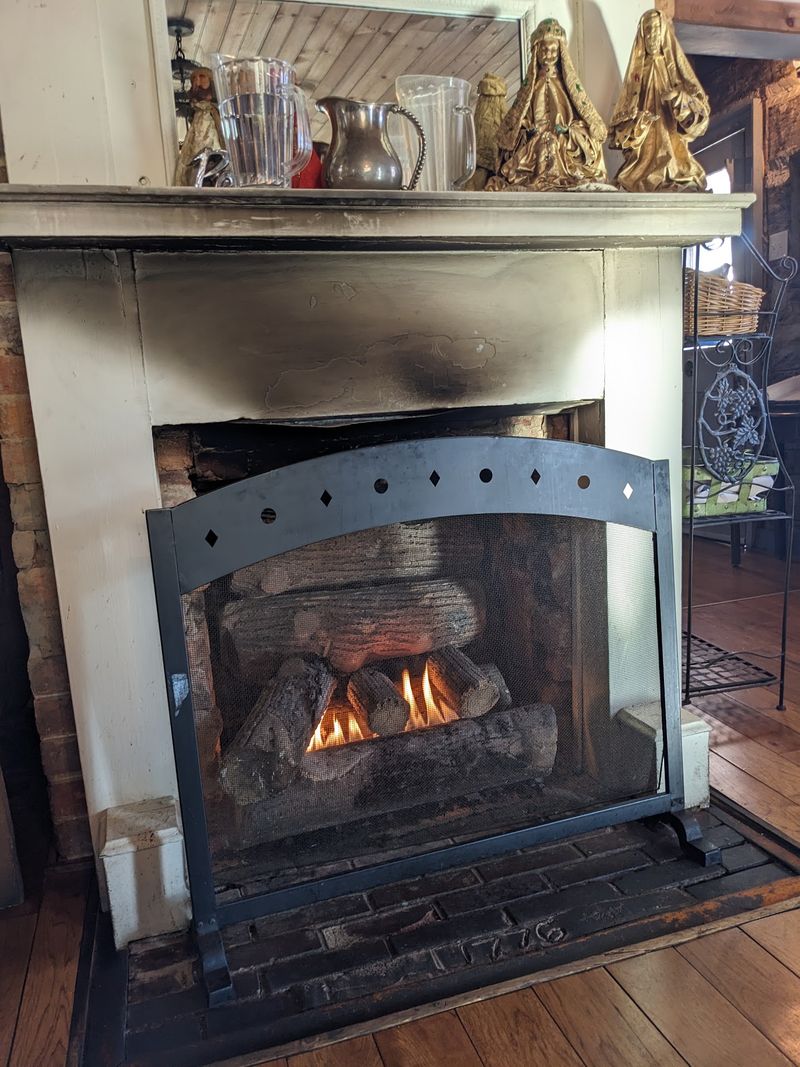 Candlelit Tables and a Fireplace Hearth