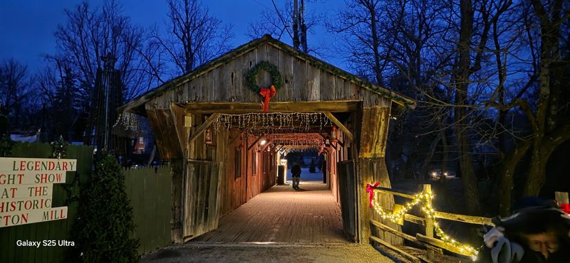 Crossing The Covered Bridge On Foot Crossing The Covered Bridge On Foot