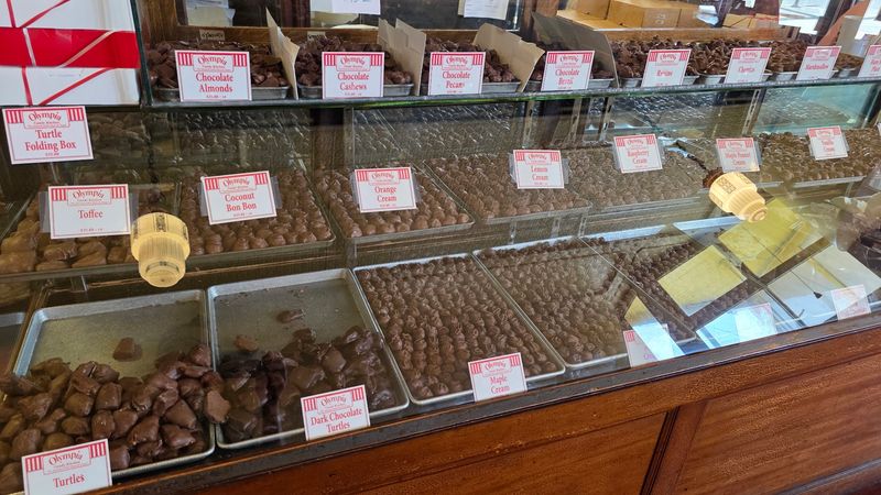Glass Cases Full of Homemade Candy