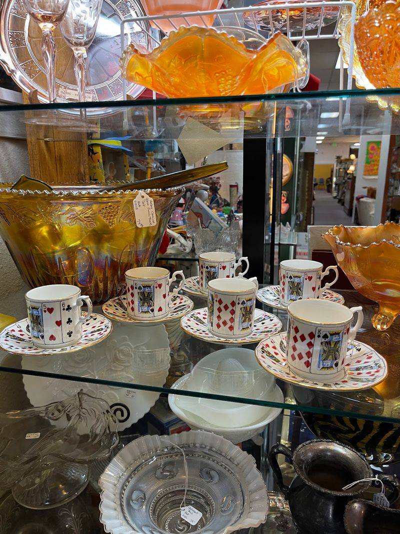 Glassware, Teacups And Old Books
