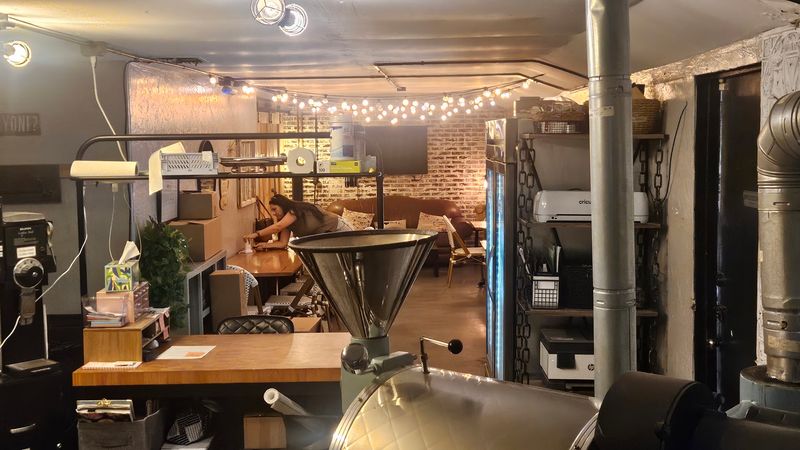 Hidden Seating Behind the Roaster
