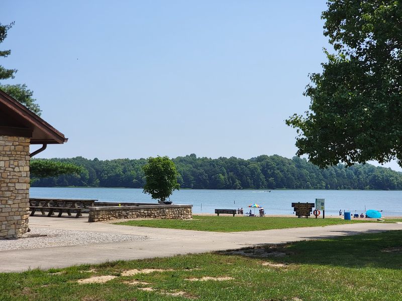 Picnic Tables, Grills, And Shady Shelters