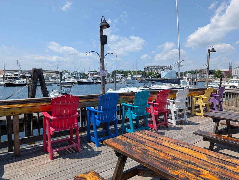 Picnic Tables With A Marina View Picnic Tables With A Marina View