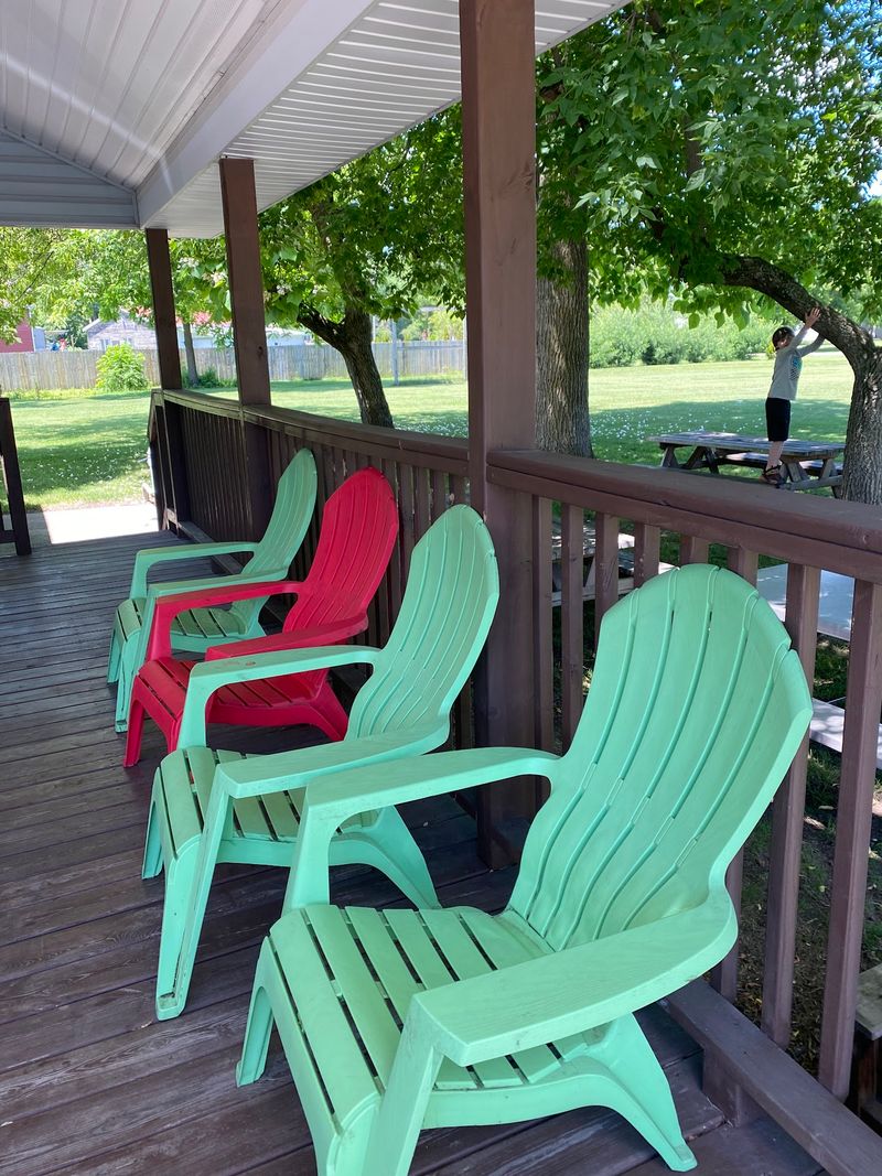 Porch Seating Under The Shade Trees
