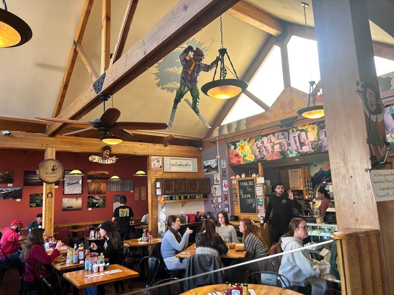 Quirky Decor and a Skiing Dog Overhead Quirky Decor and a Skiing Dog Overhead