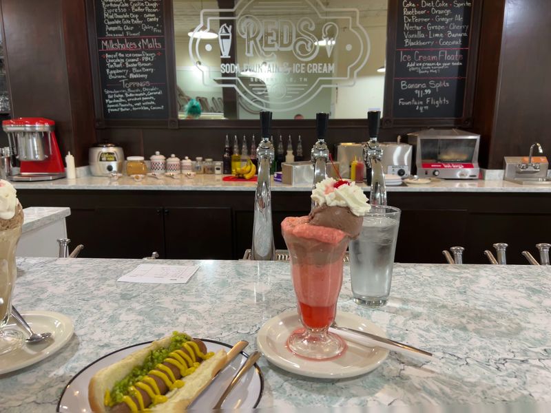 Reds Soda Fountain and Ice Cream, Sevierville, TN Reds Soda Fountain and Ice Cream, Sevierville, TN
