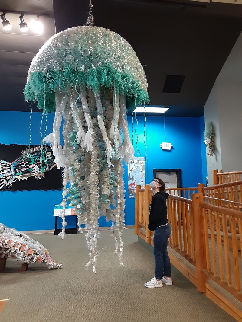 Sea Creatures Built From Bottle Caps And Beach Junk
