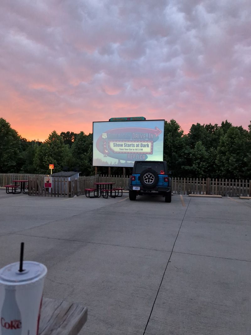 The Drive-In Movie Screen Out Back
