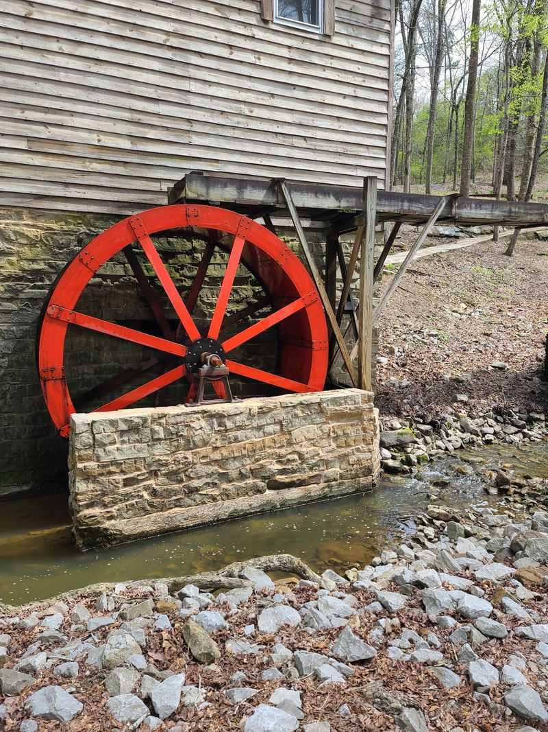 The Red Waterwheel And Old Grist Mill The Red Waterwheel And Old Grist Mill