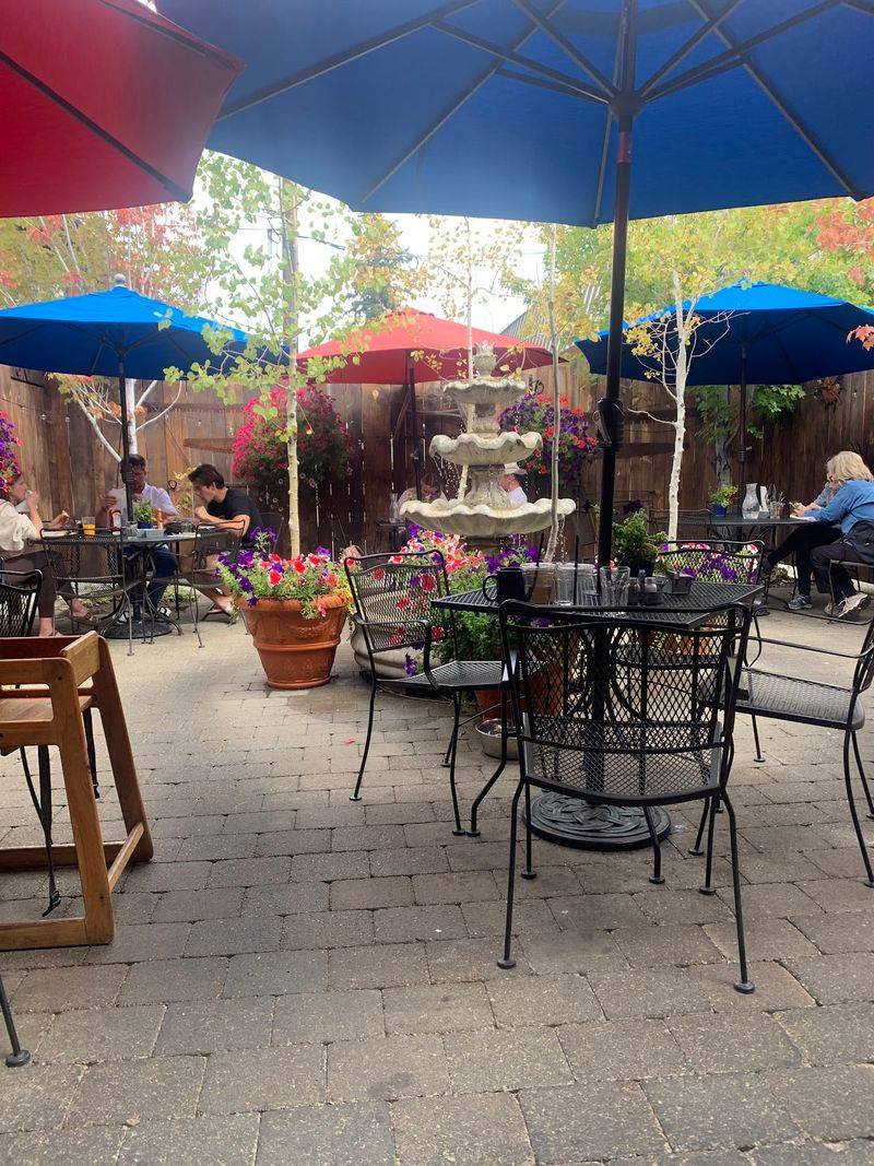 The Shaded Patio And Its Fountain