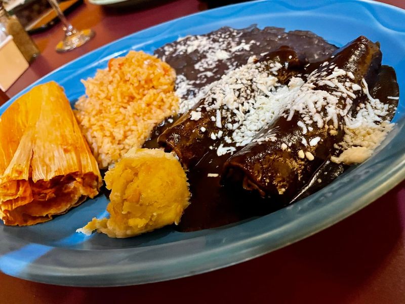 The Three-Sauce Enchilada Plate