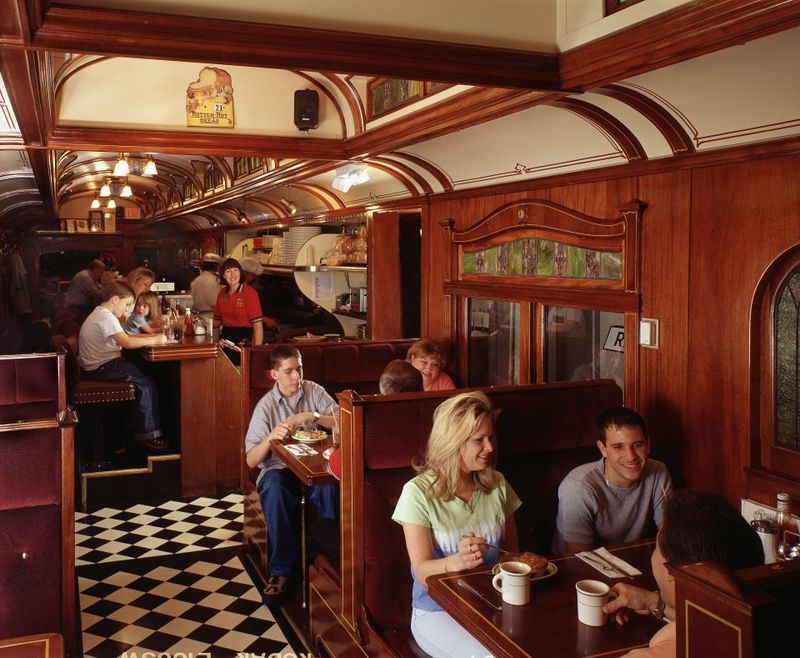 Wood Booths and Vintage Dining Car Details
