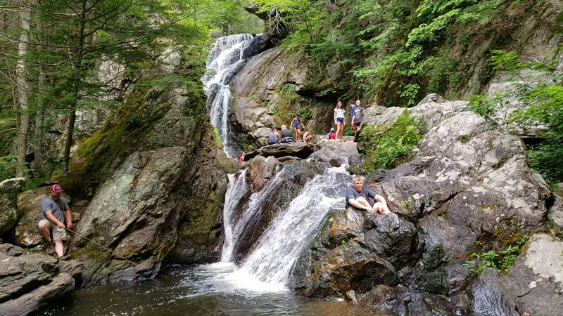 A Short, Easy Walk in This Quiet Connecticut State Park Ends at a 100-Foot Waterfall Over Rocky Ledges