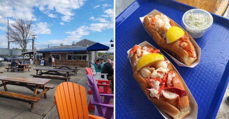 Connecticut Seafood Lovers Line Up At The Picnic Tables For The Lobster Rolls At This Dockside New London Seafood Shack