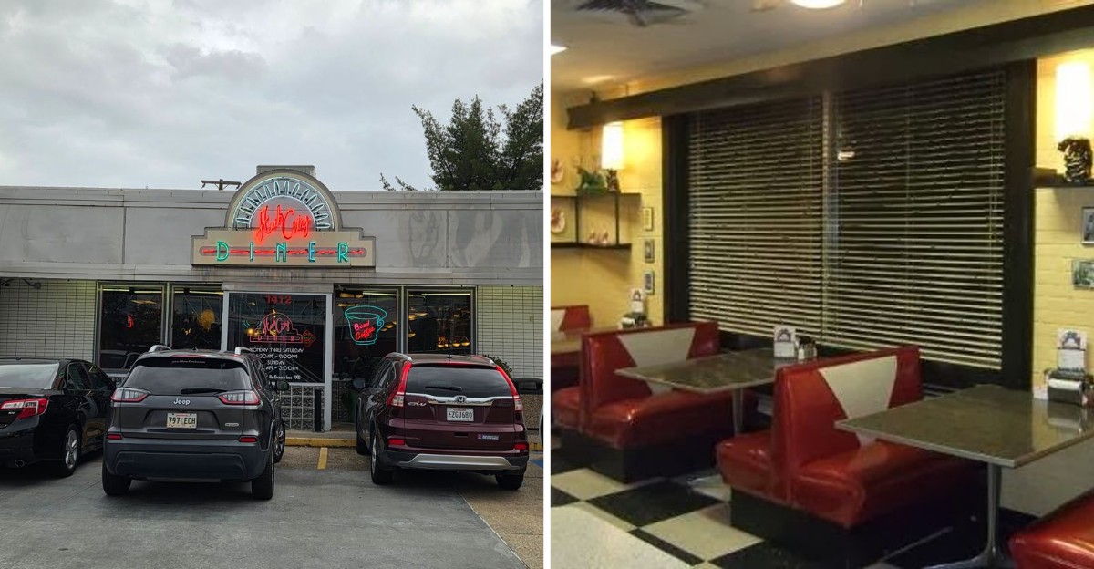 This ’50s-Styled Louisiana Diner Serves Blue-Plate Comfort Food In Red Booths And Black-And-White Tile