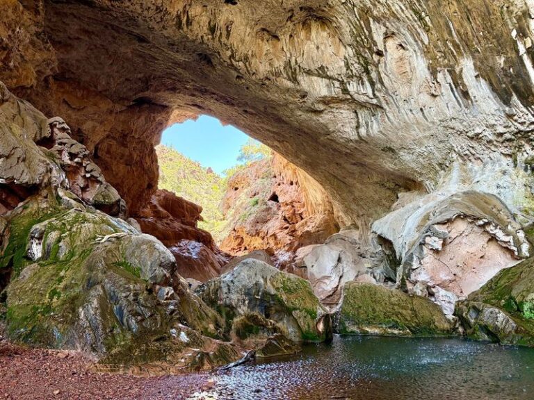 This Arizona State Park Hides a Waterfall Beneath the World’s Largest Travertine Bridge