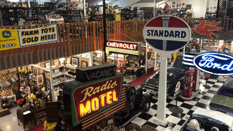 Set In An Old Movie Theater, This Iowa Antique Mall Hides Two Floors Of Vintage Treasures And Classic Cars