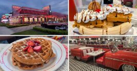 This Retro Diner In Pigeon Forge, Tennessee Serves Waffles And Candied Bacon Inside Classic Cars From Another Era