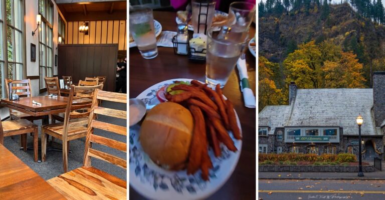 Hungry Hikers Refuel With Giant Burgers At This Rustic Lodge Near Multnomah Falls