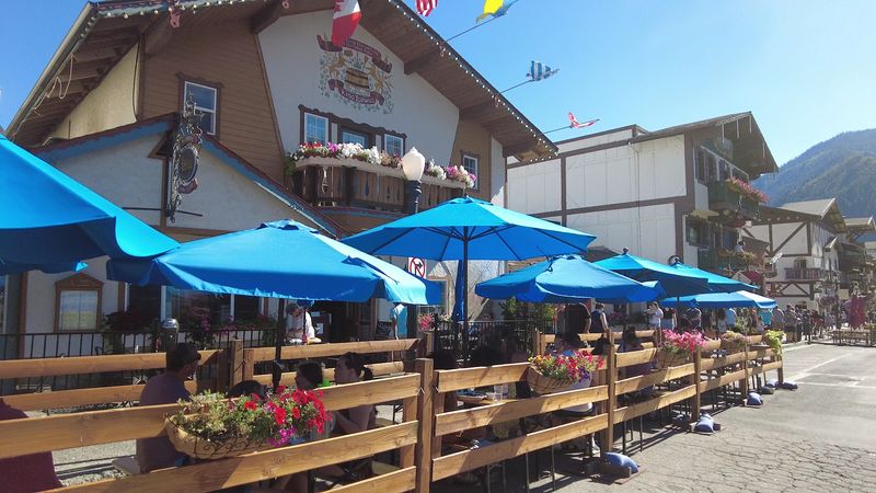 Is Leavenworth’s Best Bratwurst Really Grilled Outside Under A Striped Awning? Locals Say Yes