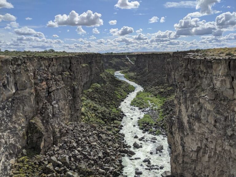 This Small Idaho State Park Packs a River Gorge, Waterfalls, and a Walkway Bridge Into a Quick Roadside Stop