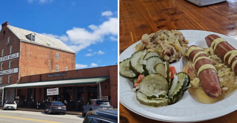 Locals In Hermann, Missouri Fill Every Booth At Hermann Wurst Haus For The Schnitzel And House Sausage