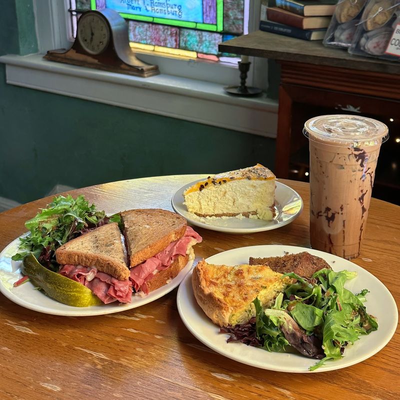A Counter Full of Coffee and Cafe Fare