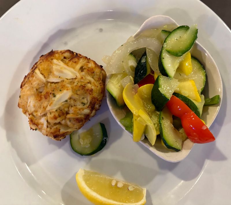 A Crab Cake With Almost Nothing Hiding Inside A Crab Cake With Almost Nothing Hiding Inside