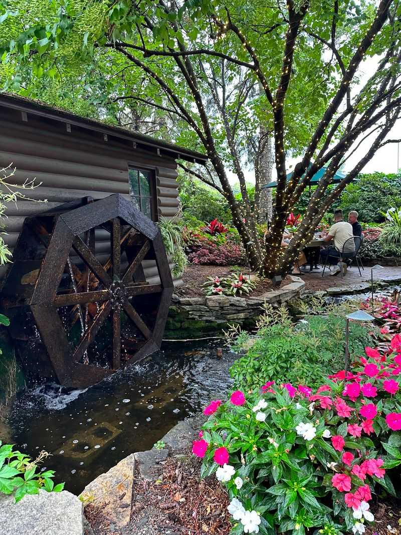 A Garden Patio With a Trout Stream