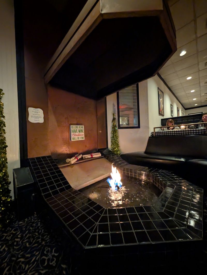 A Retro Lounge With a Fire Pit