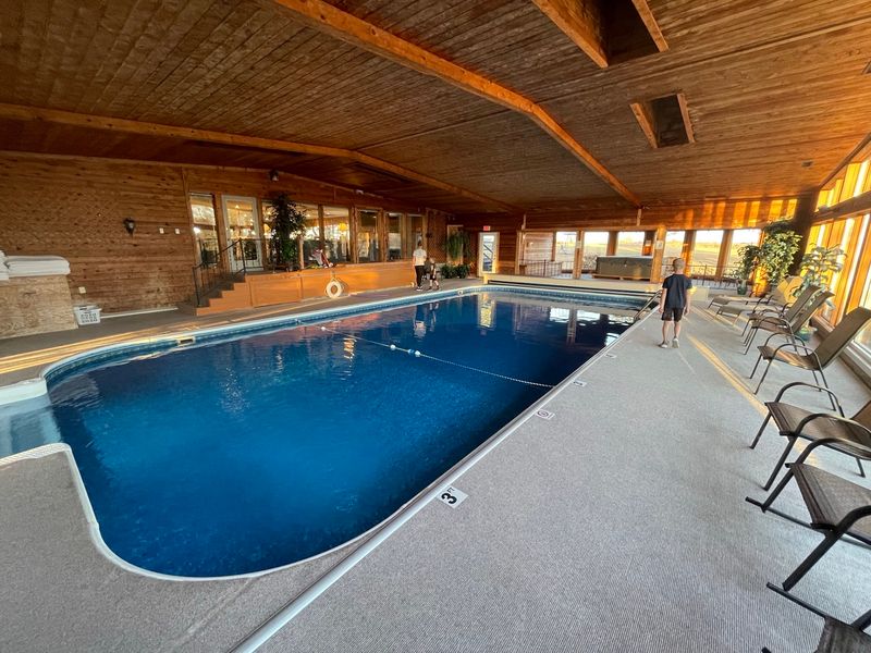 An Indoor Pool And Hot Tub Combo