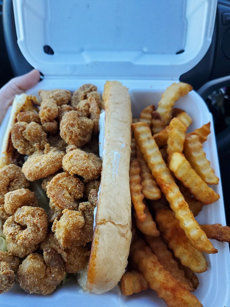 An Overstuffed Shrimp Po Boy