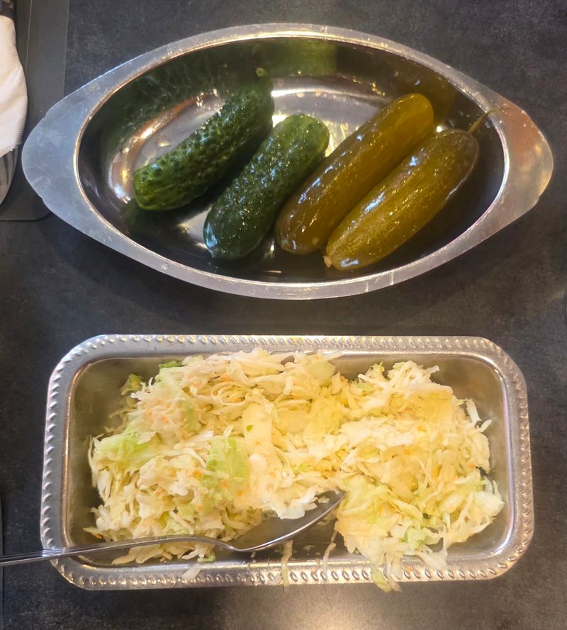 Bottomless Pickles and House Coleslaw