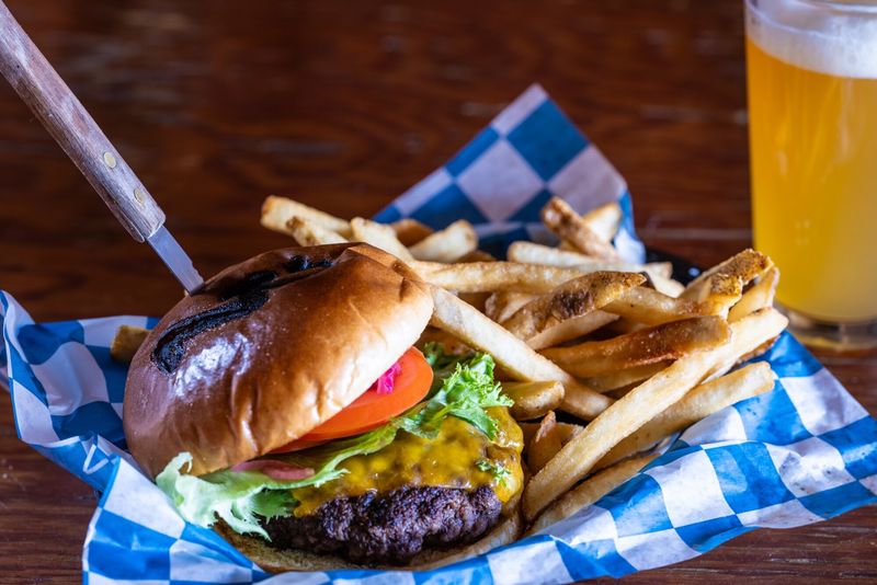 Burgers, Onion Rings, and Cornbread