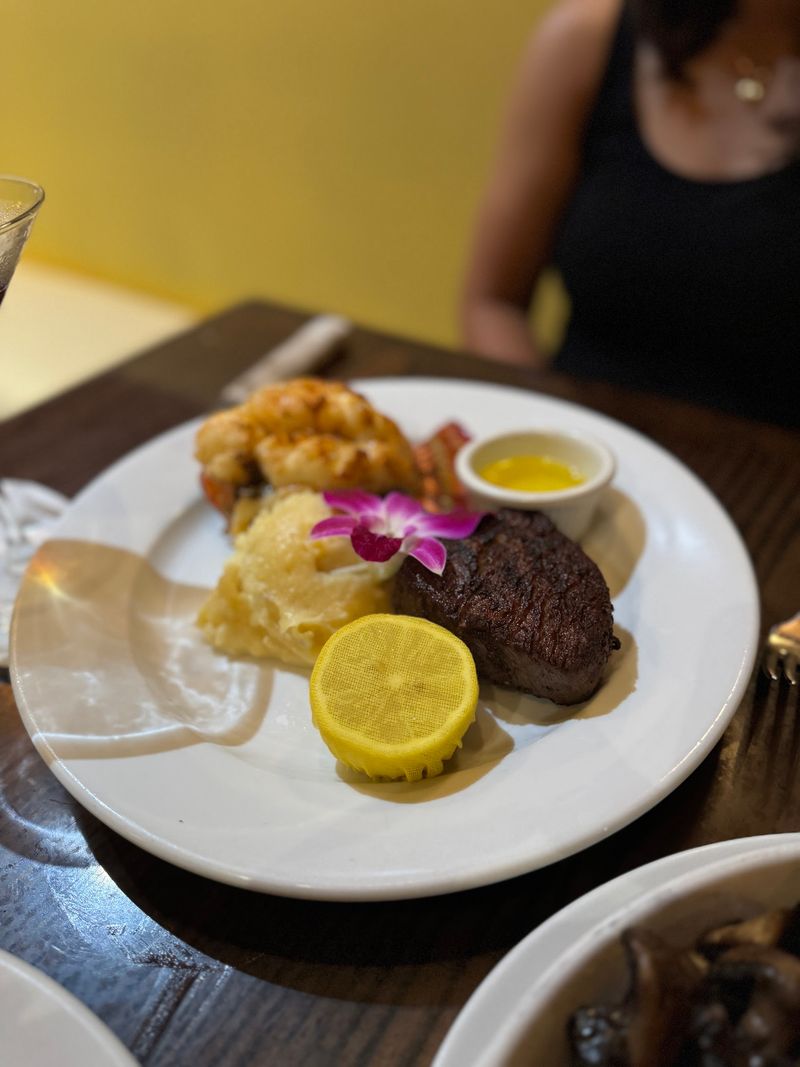 Crab Cake and Steak on One Plate