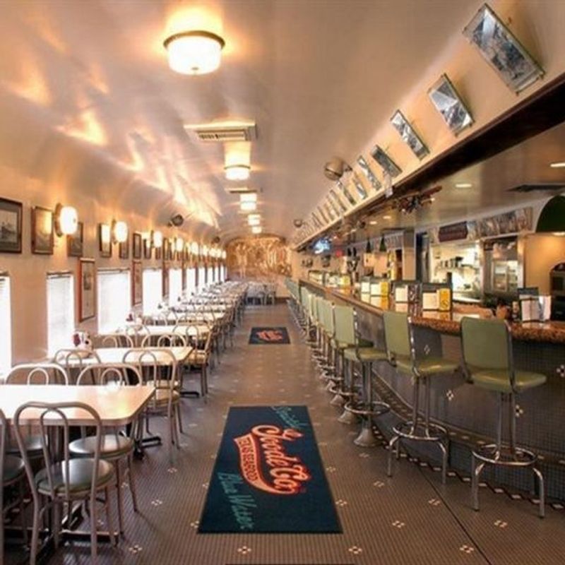 Dining Inside a Train Car