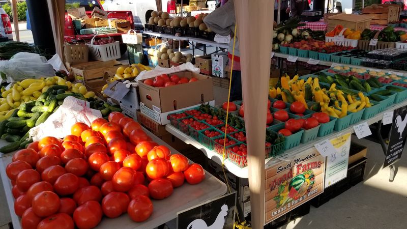Farm Tables Stacked With the Season