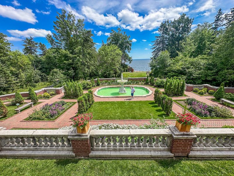 Gardens, Creek, and a Pier on Lake Superior Gardens, Creek, and a Pier on Lake Superior