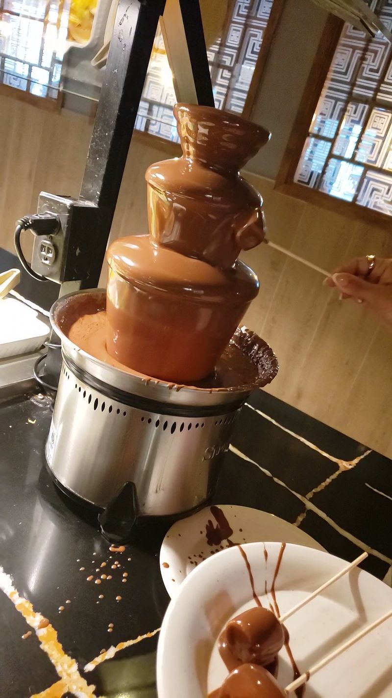 Green Tea Ice Cream and a Chocolate Fountain