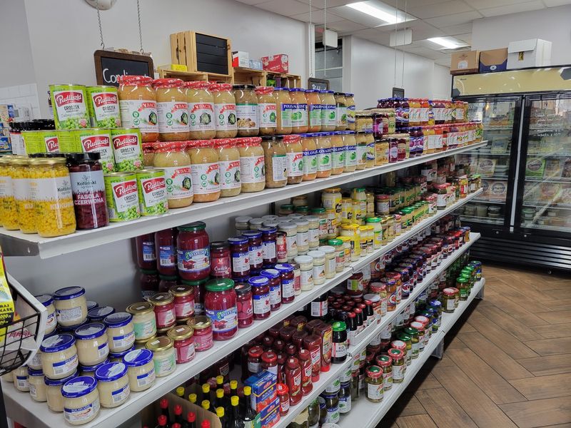Grocery Shelves Full of Imports