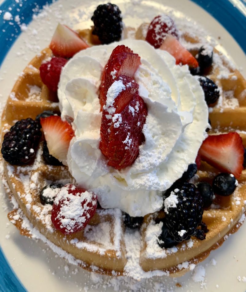 Kathy's Waffles and Whipped Cream