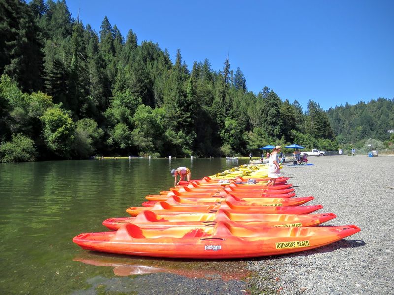 Kayaks Waiting at the Water's Edge
